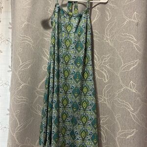 Athleta Green and Blue Patterned Dress